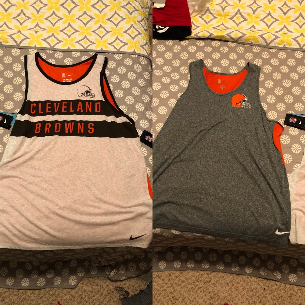Nike Cleveland Browns tanks with tags. Go Browns!